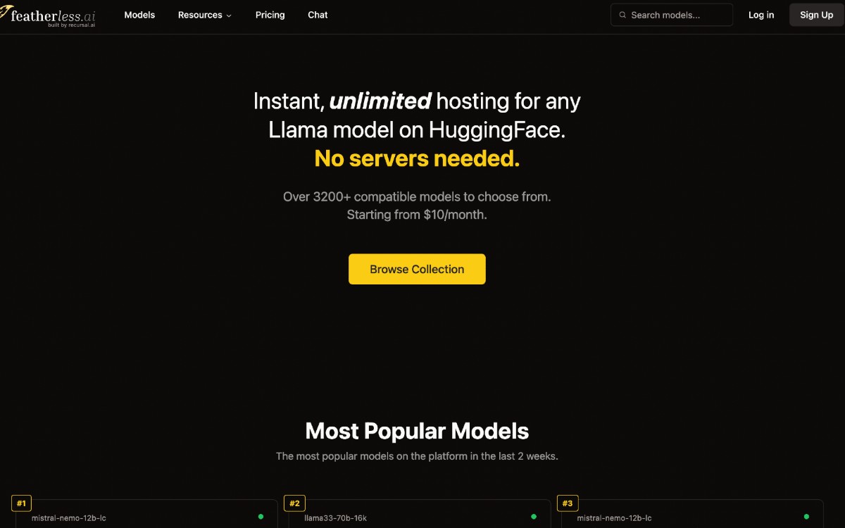 Featherless: منصة استدلال الذكاء الاصطناعي بدون خادم