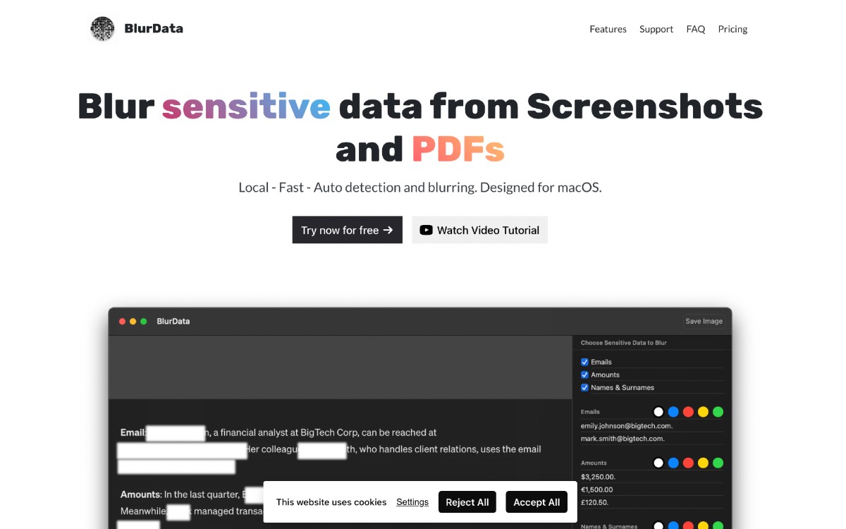 BlurData: حماية المعلومات الحساسة في لقطات الشاشة وملفات الـ PDF