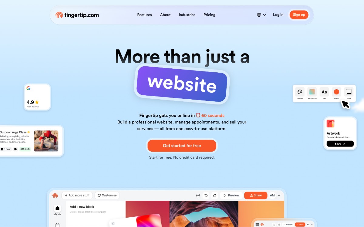 Fingertip: أنشئ موقعًا احترافيًا