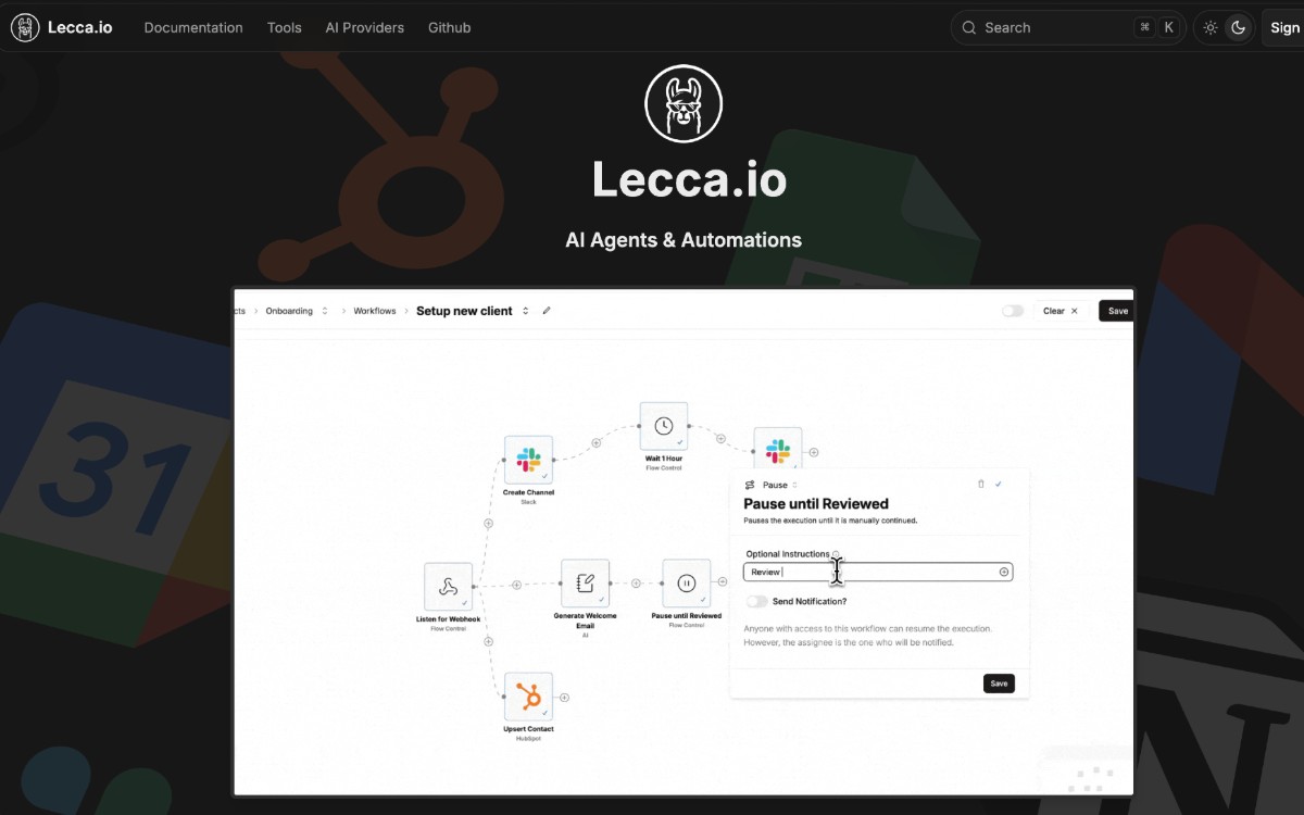 ليكا: أنشئ وكلاء ذكاء اصطناعي وأتمتة سير عملك