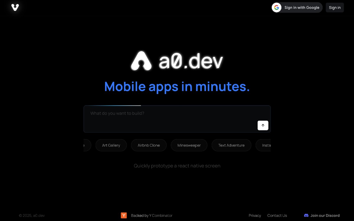 A0.dev: إنشاء تطبيقات الجوال باستخدام المطالبات