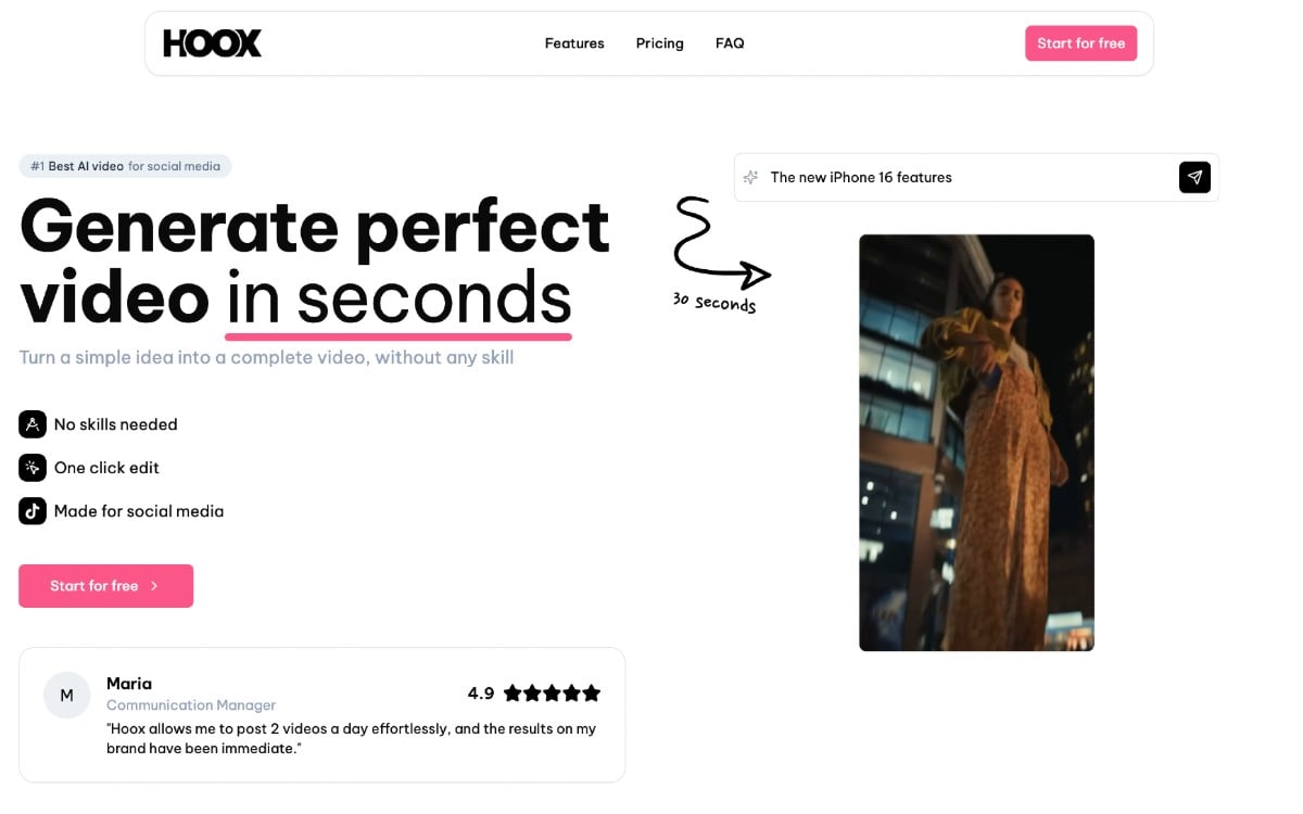 Hoox: إنشاء الفيديوهات بسرعة باستخدام الذكاء الاصطناعي