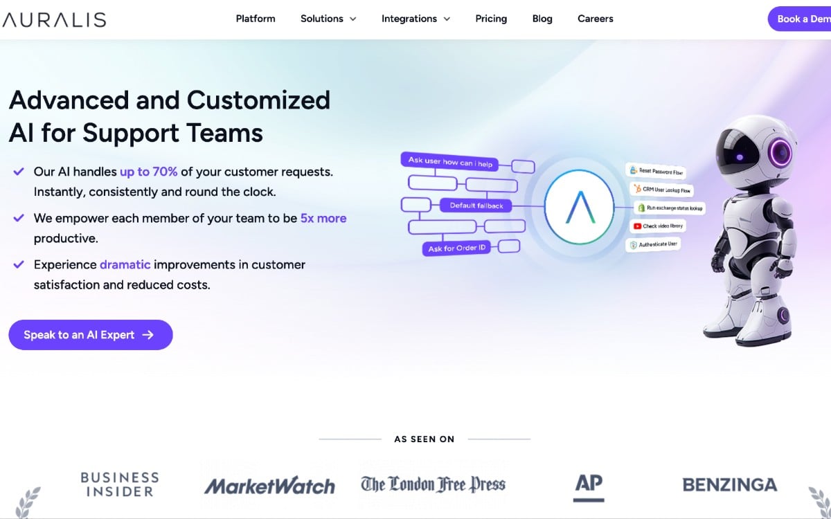 Auralis AI: التعامل مع دعم العملاء باستخدام ذكاء اصطناعي مخصص