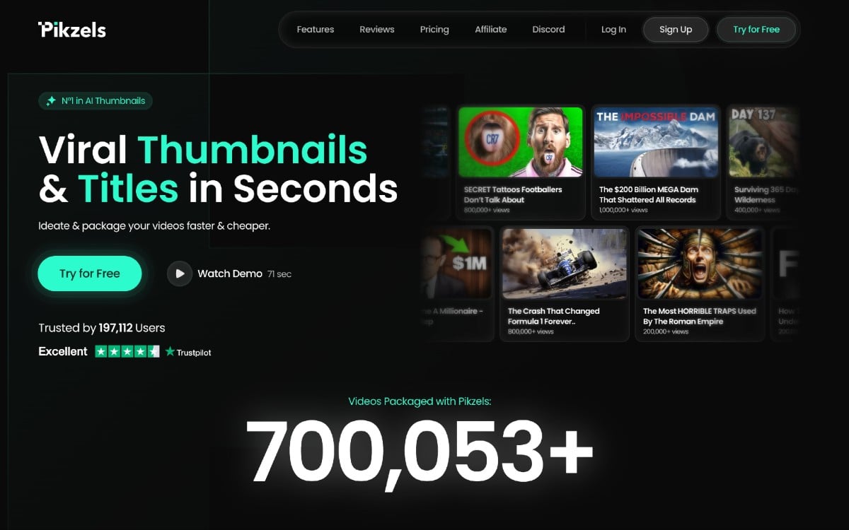 Pikzels: أنشئ صور مصغرة بالذكاء الاصطناعي في ثوانٍ