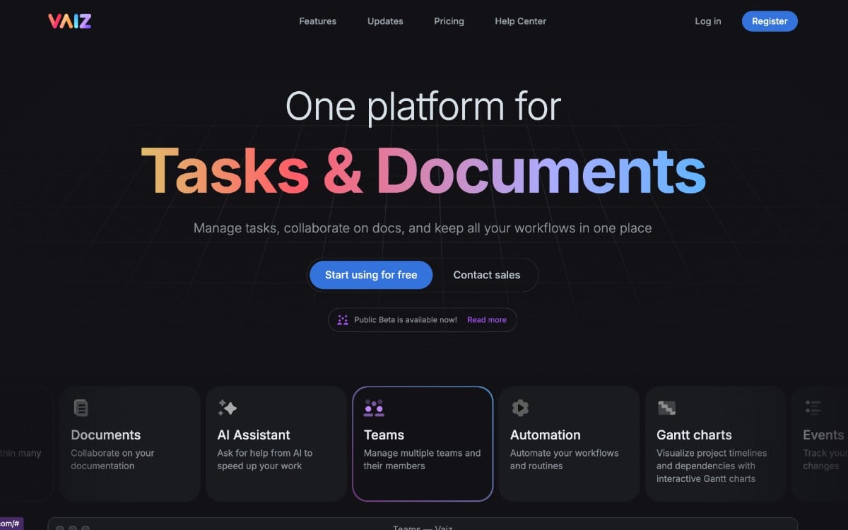 Vaiz: مكانك للمهام والمستندات