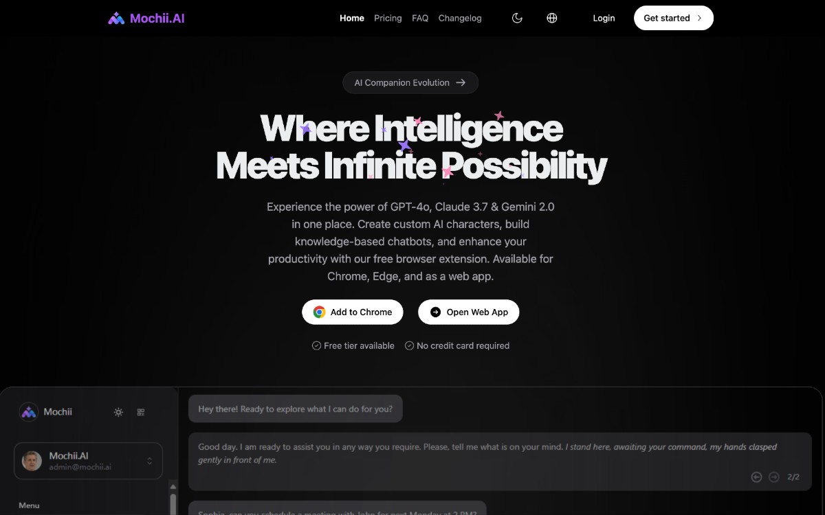 Mochii AI: مساعدك الشخصي الذكي للذكاء الاصطناعي للإنتاجية