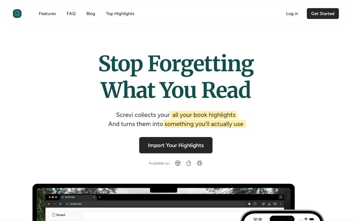 Screvi: اجمع كل ملاحظاتك القرائية في مكان واحد