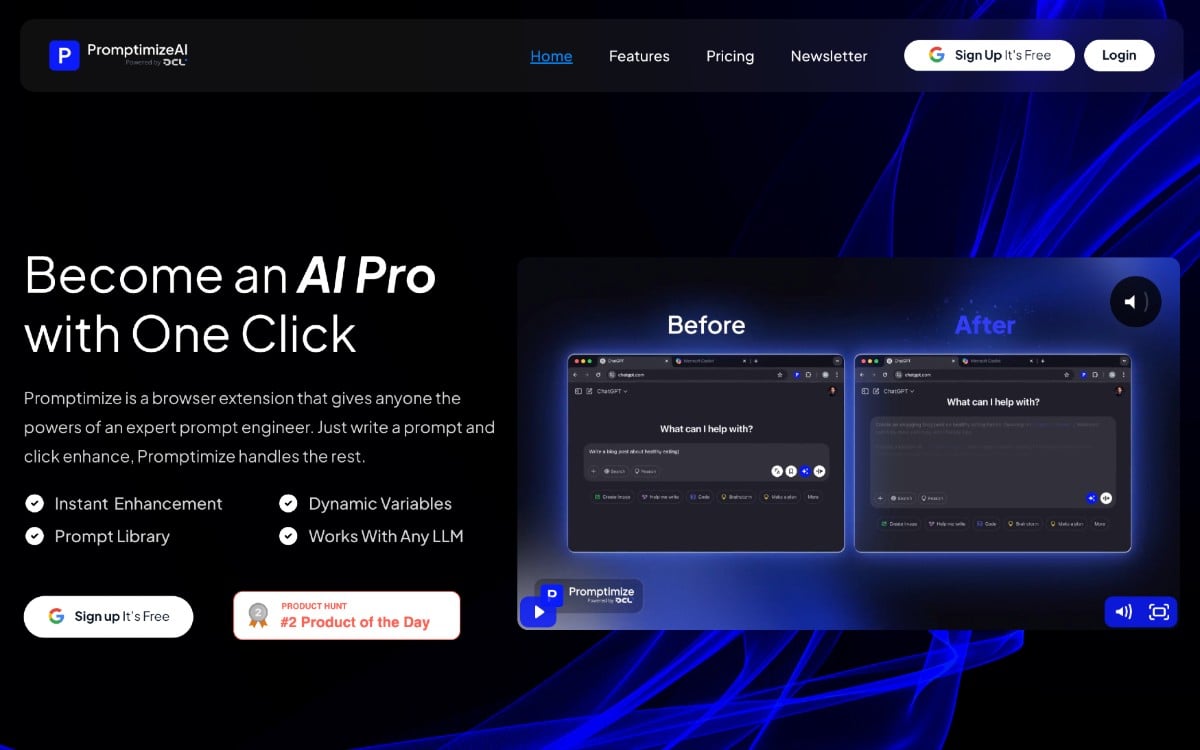 Promptimize AI: إضافة متصفح لهندسة الأوامر