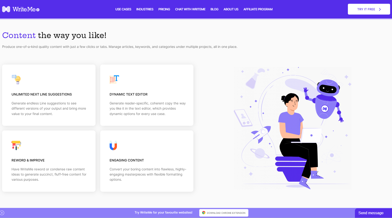 WriteMe.ai – اكتب أي شيء أسرع 20 مرة