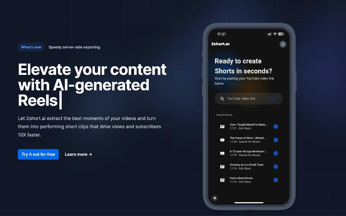 2short.ai: سرّع وصولك على يوتيوب