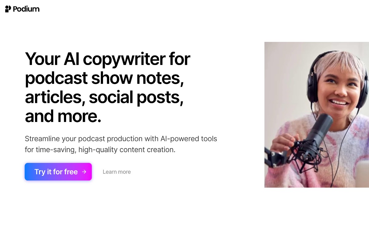 Podium: كاتب محتوى لبودكاستك