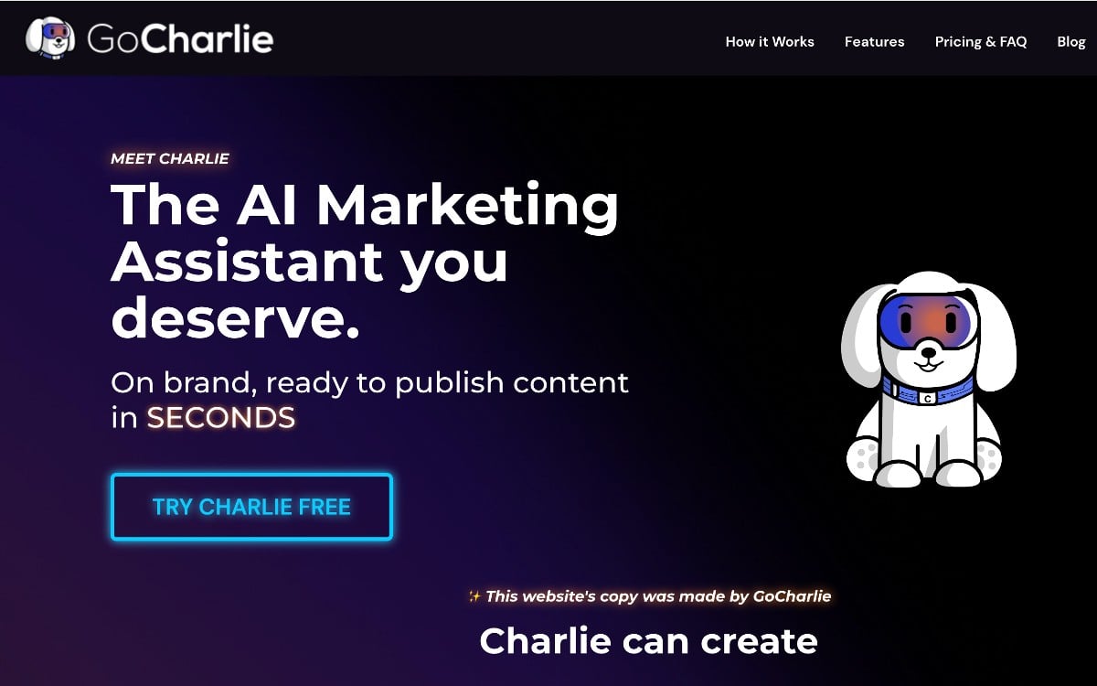 GoCharlie: أنشئ صورًا ومقاطع فيديو ونصوصًا مذهلة